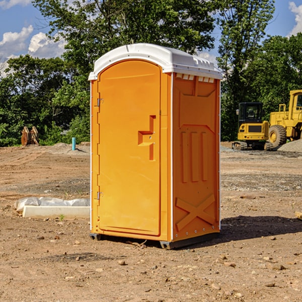 how often are the portable restrooms cleaned and serviced during a rental period in Carlton Pennsylvania